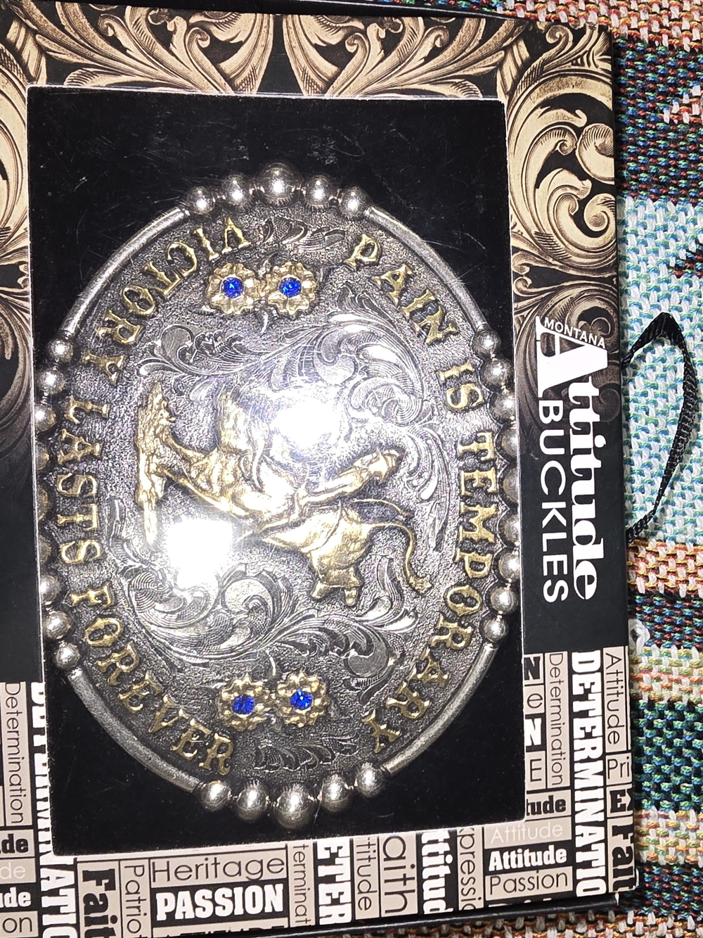 Montana Silversmith Attitude Buckle "Pain Is Temporary Victory Lasts Forever"